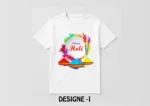 Holi Special White T-Shirt - Design01