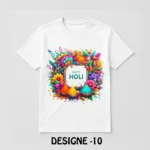 Holi Special White T-Shirt - Design10