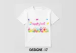 Holi Special White T-Shirt - Design17