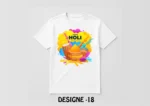 Holi Special White T-Shirt - Design18
