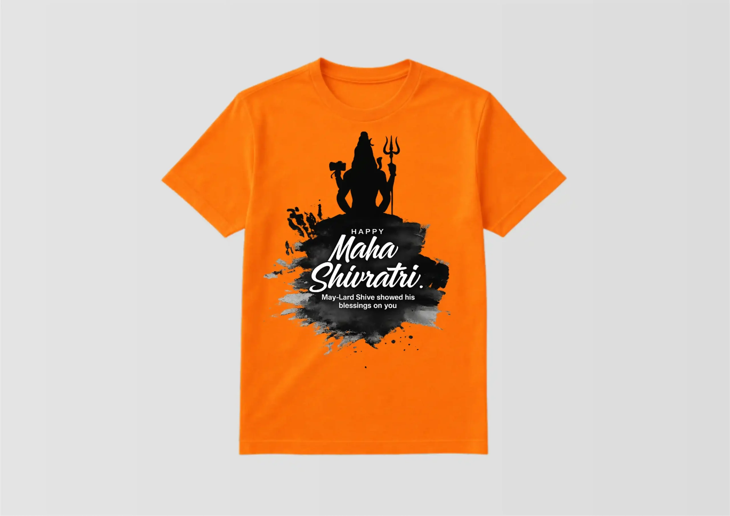 18 Maha Shivratri Orange T-Shirt - Design18 - Image 1