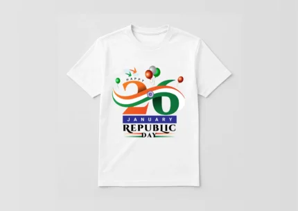 Republic Day Special White T-Shirt - Design02