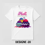 Holi Special White T-Shirt - Design20