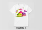 Holi Special White T-Shirt - Design21