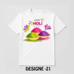 Holi Special White T-Shirt - Design21