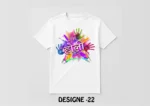 Holi Special White T-Shirt - Design22