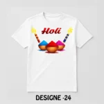 Holi Special White T-Shirt - Design24