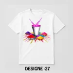 Holi Special White T-Shirt - Design27