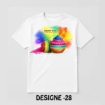 Holi Special White T-Shirt - Design28