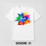 Holi Special White T-Shirt - Design31