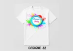 Holi Special White T-Shirt - Design32