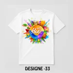 Holi Special White T-Shirt - Design33