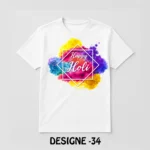 Holi Special White T-Shirt - Design34