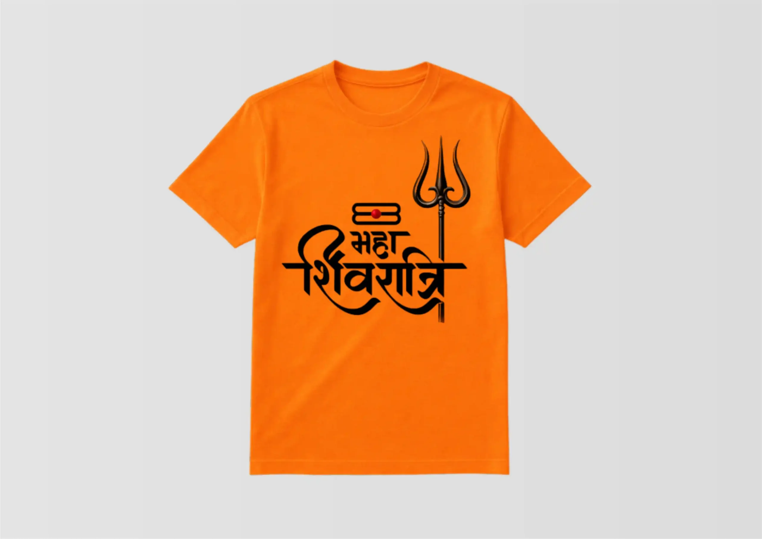 4 Maha Shivratri Orange T-Shirt - Design4 - Image 1