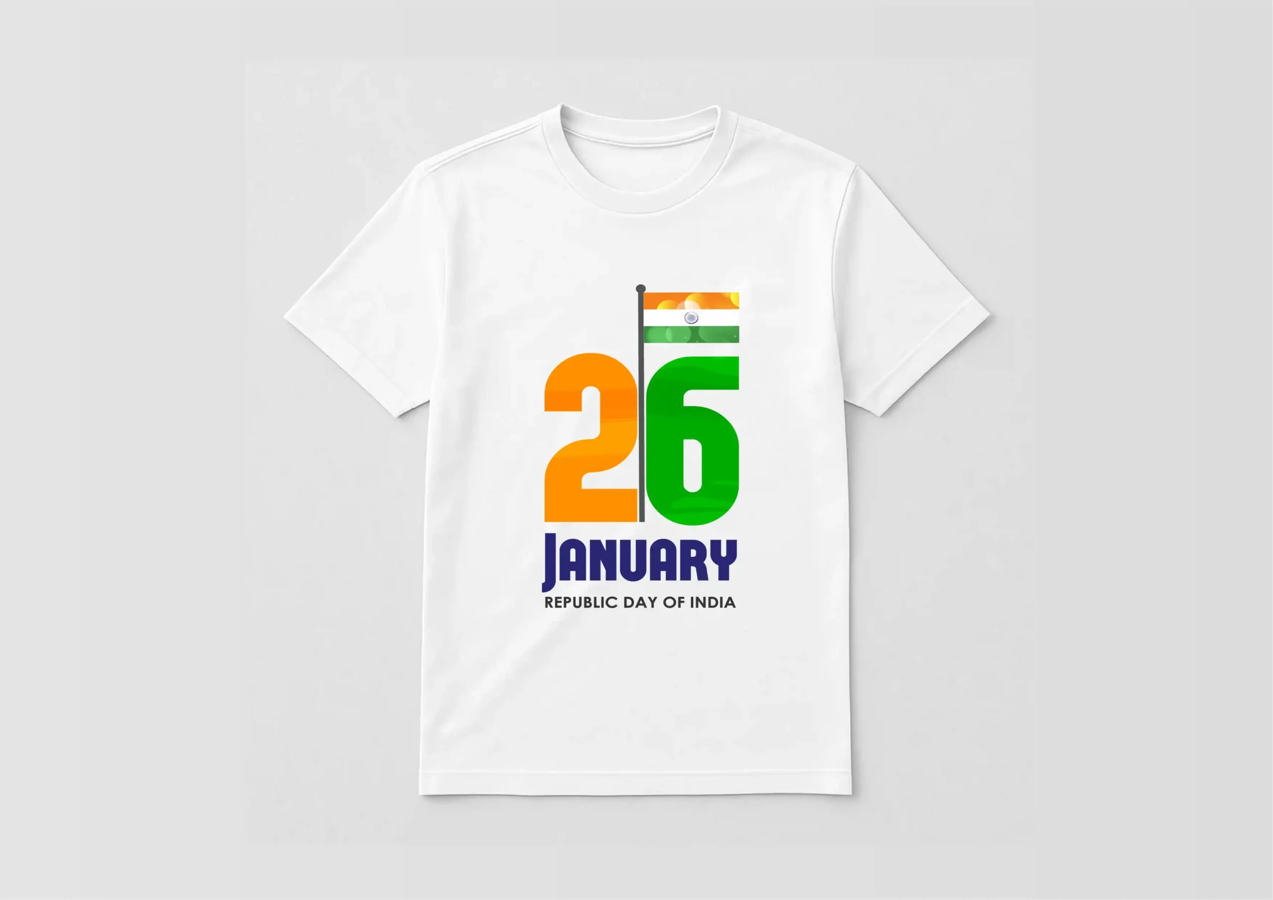 6 Republic Day Special White T-Shirt - Design06 - Image 1