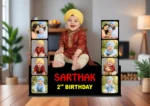 9 Photo Birthday Photo & Name Cut-out Standy