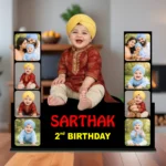 9 Photo Birthday Photo & Name Cut-out Standy