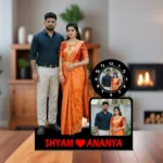 Couple-clock Photo Cut-Out Standy