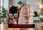 Couple-name-clock Photo Cut-Out Standy