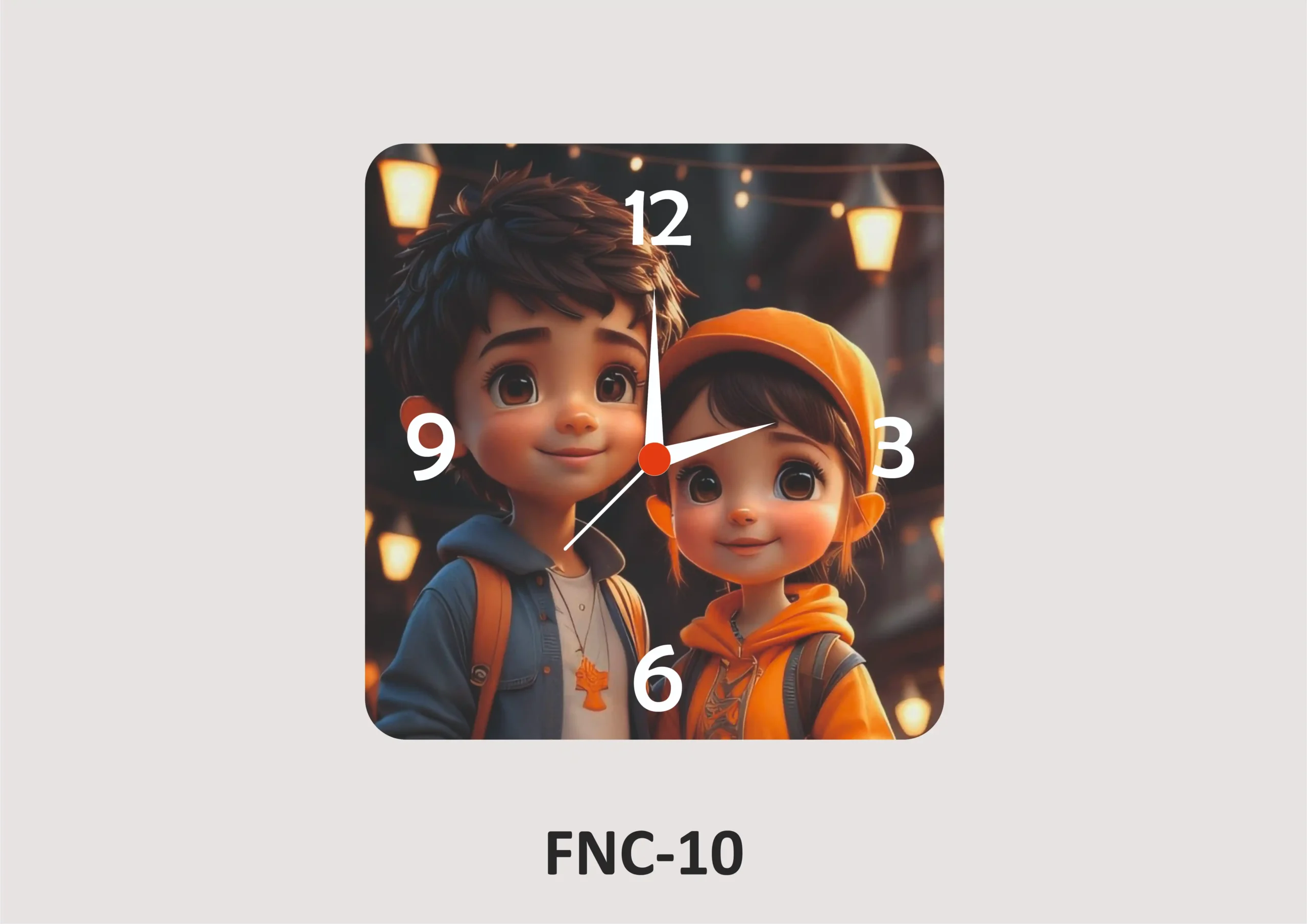FNC10- 1 Personalized MDF Photo Wall Clock – FNC10 - Image 1