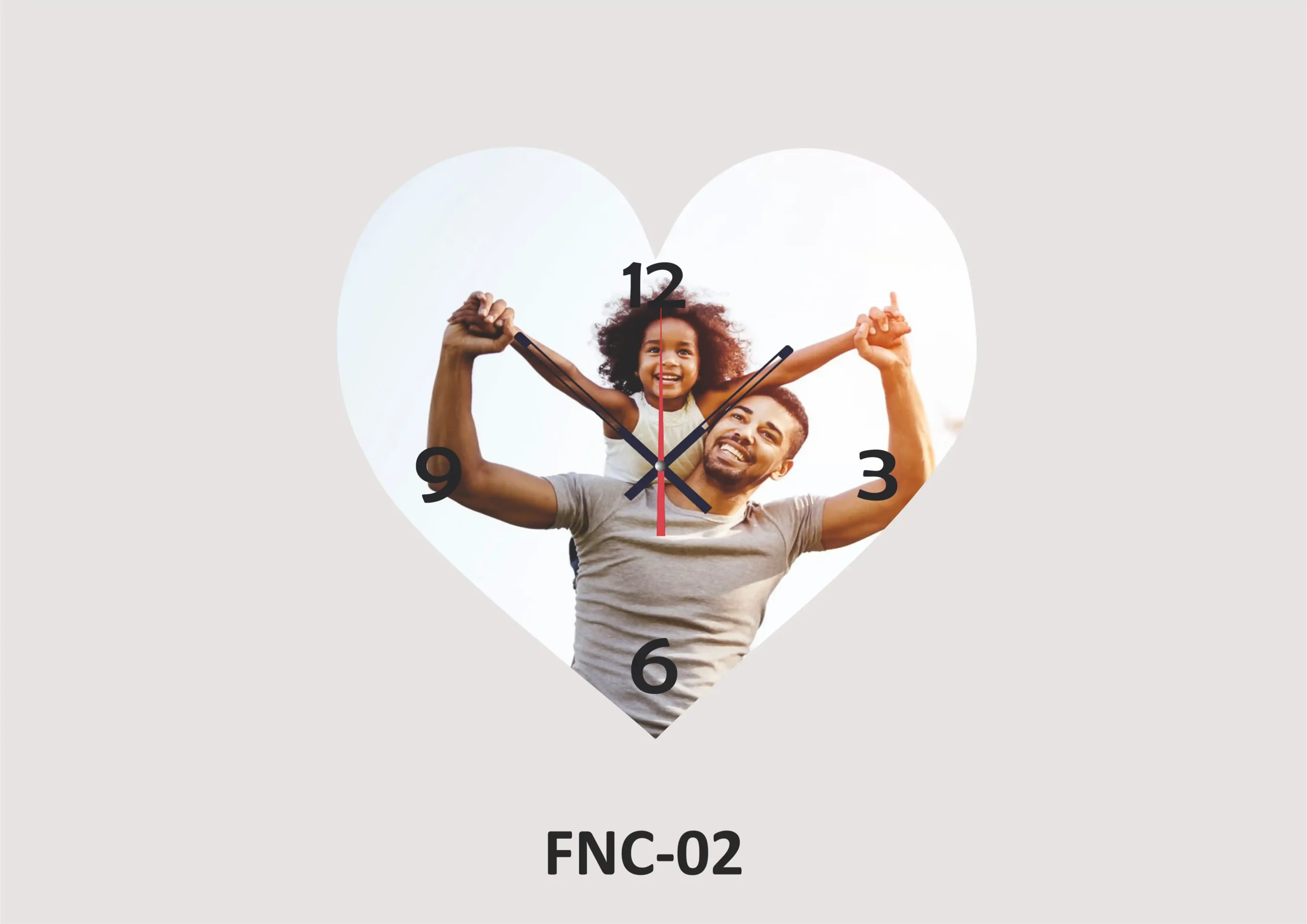 FNC2- 1 Personalized MDF Photo Wall Clock – FNC2 - Image 1