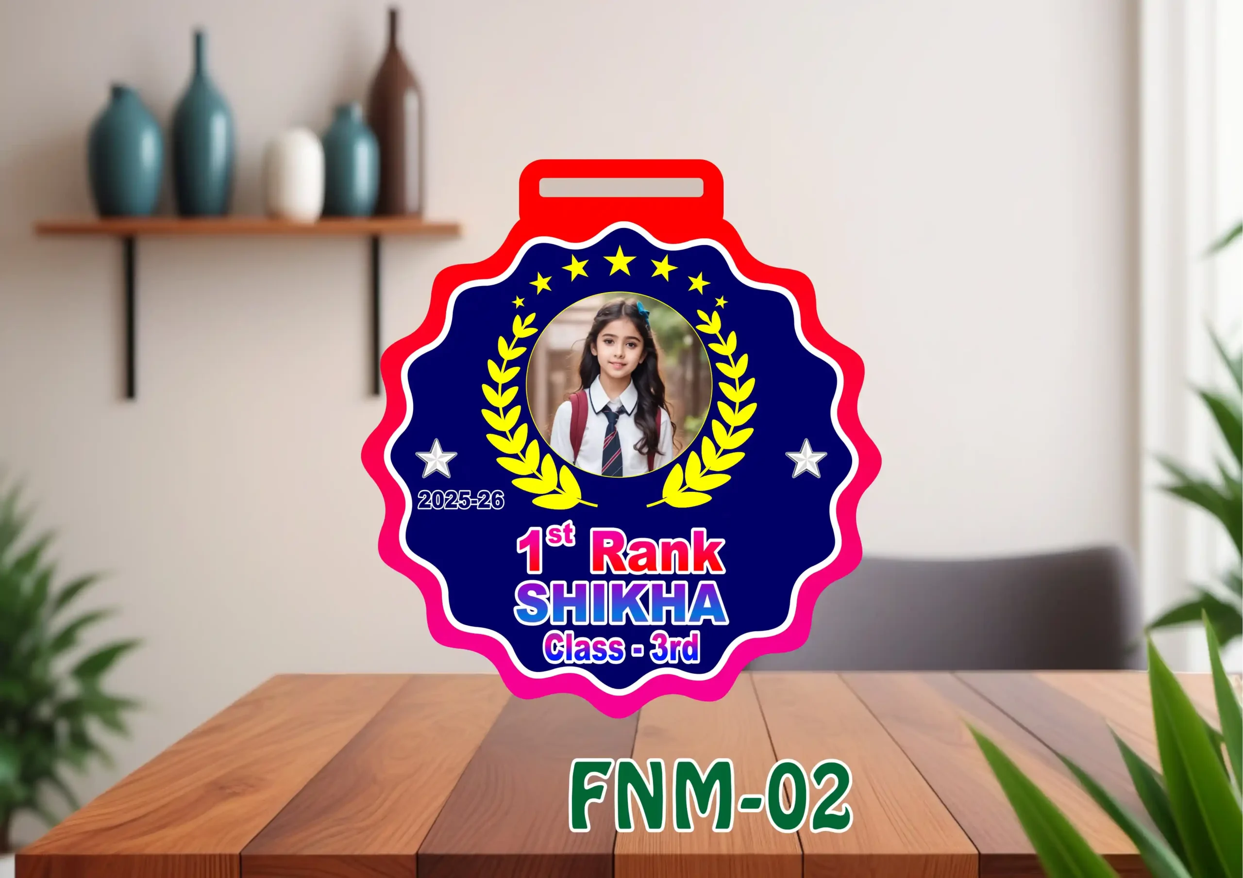 FNM02- 1 Customised Acrylic & MDF Medal - FNM02 - Image 1