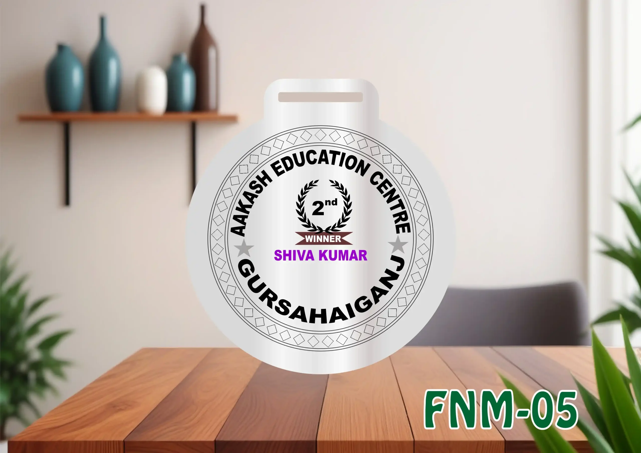 FNM05- 1 Customised Acrylic & MDF Medal - FNM05 - Image 1