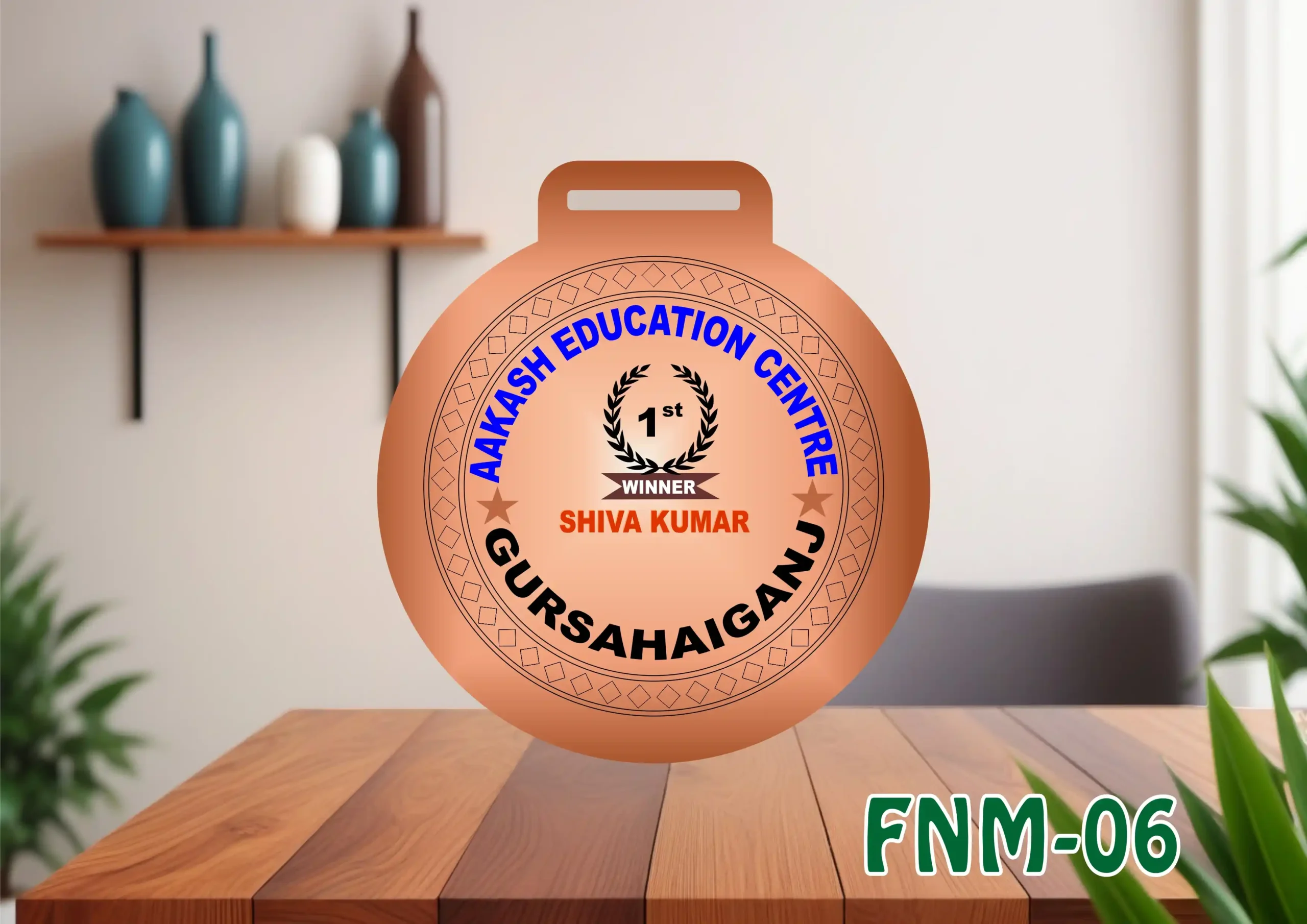FNM06- 1 Customised Acrylic & MDF Medal - FNM06 - Image 1