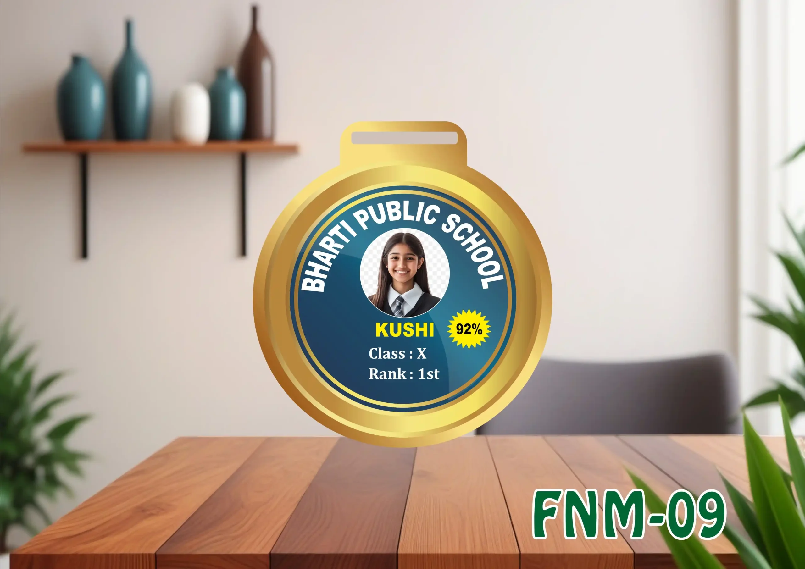 FNM09- 1 Customised Acrylic & MDF Medal - FNM09 - Image 1