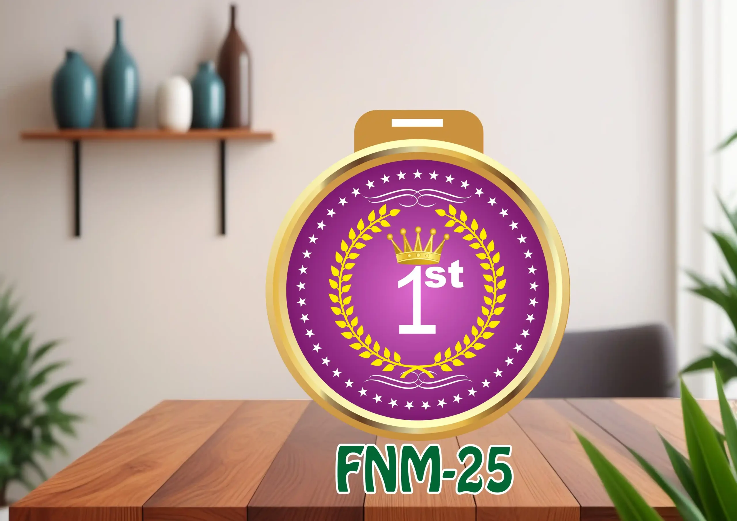 FNM25-1 Customised Acrylic & MDF Medal - FNM25 - Image 1
