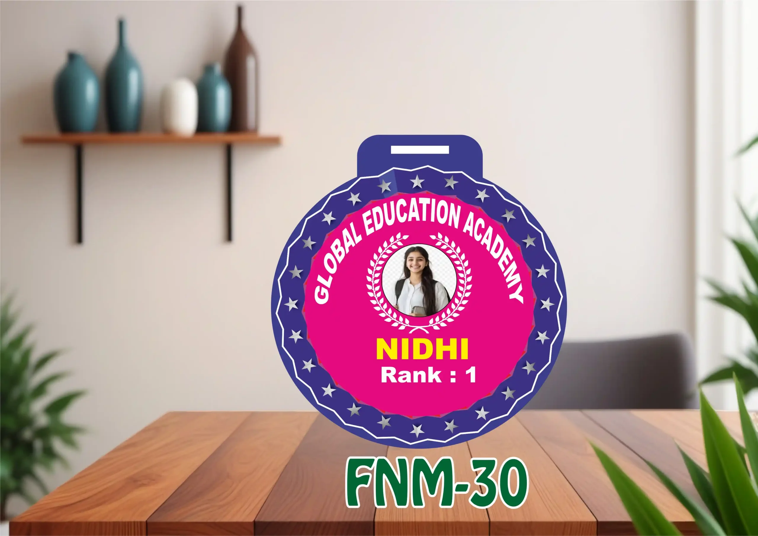FNM30-1 Customised Acrylic & MDF Medal - FNM30 - Image 1