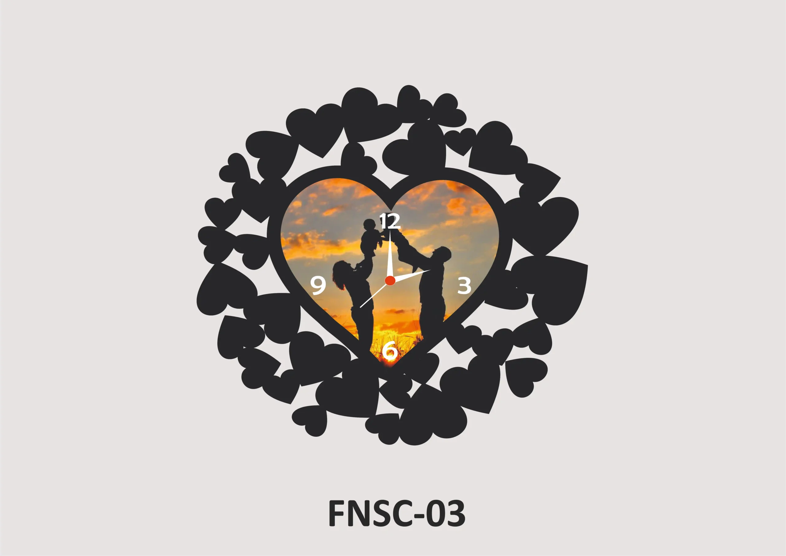 FNSC3- 1 Personalized MDF Photo Wall Clock – FNSC3 - Image 1