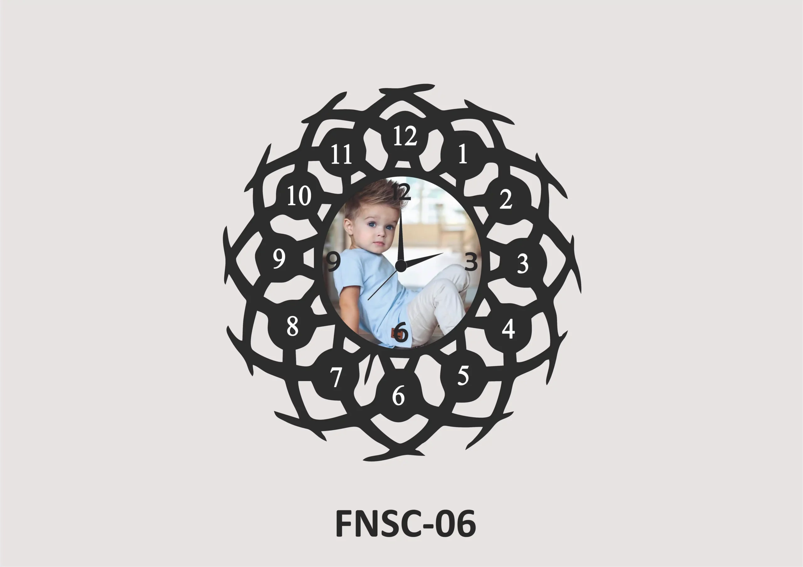 FNSC6- 1 Personalized MDF Photo Wall Clock – FNSC6 - Image 1