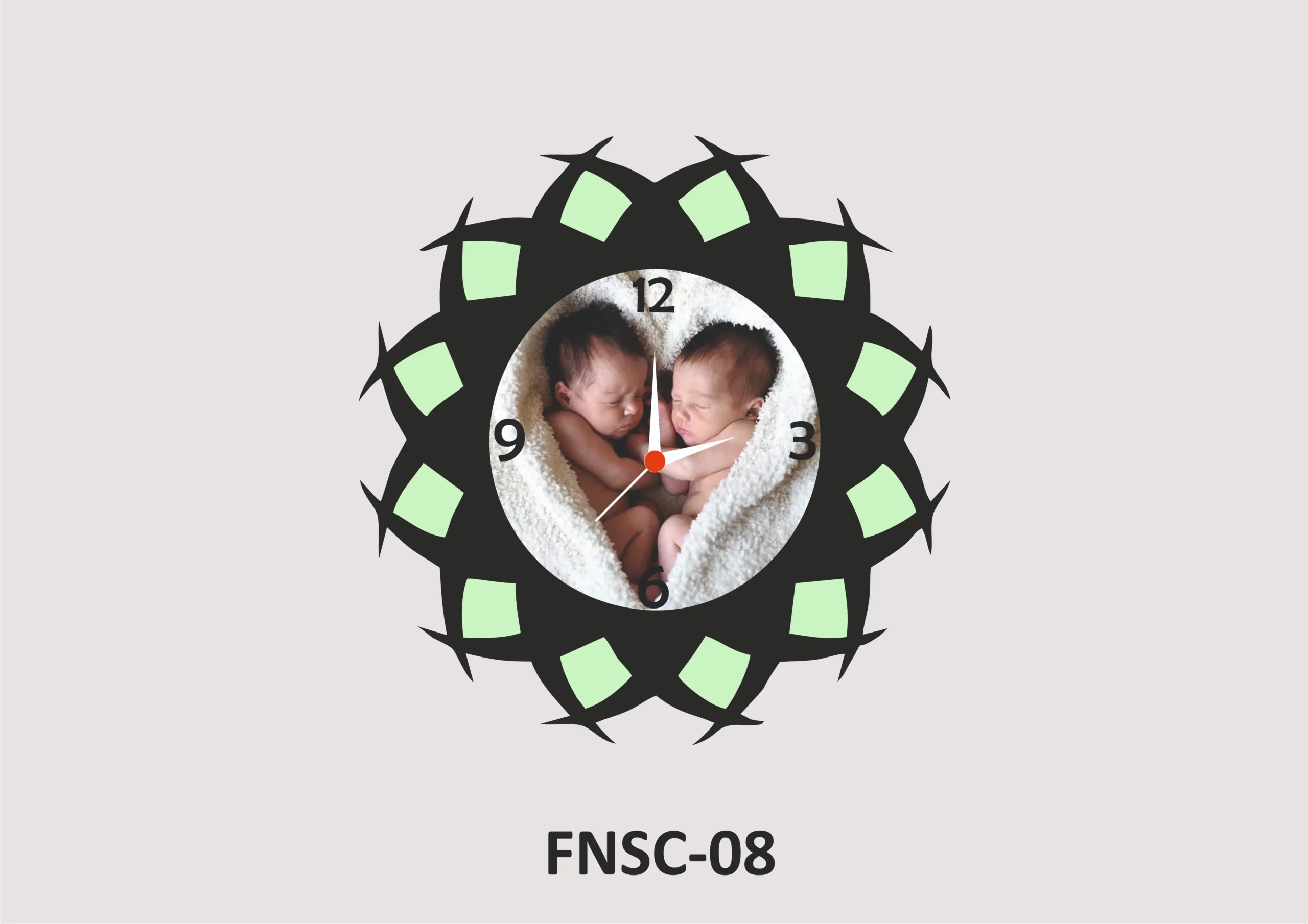 FNSC8- 1 Personalized MDF Photo Wall Clock – FNSC8 - Image 1