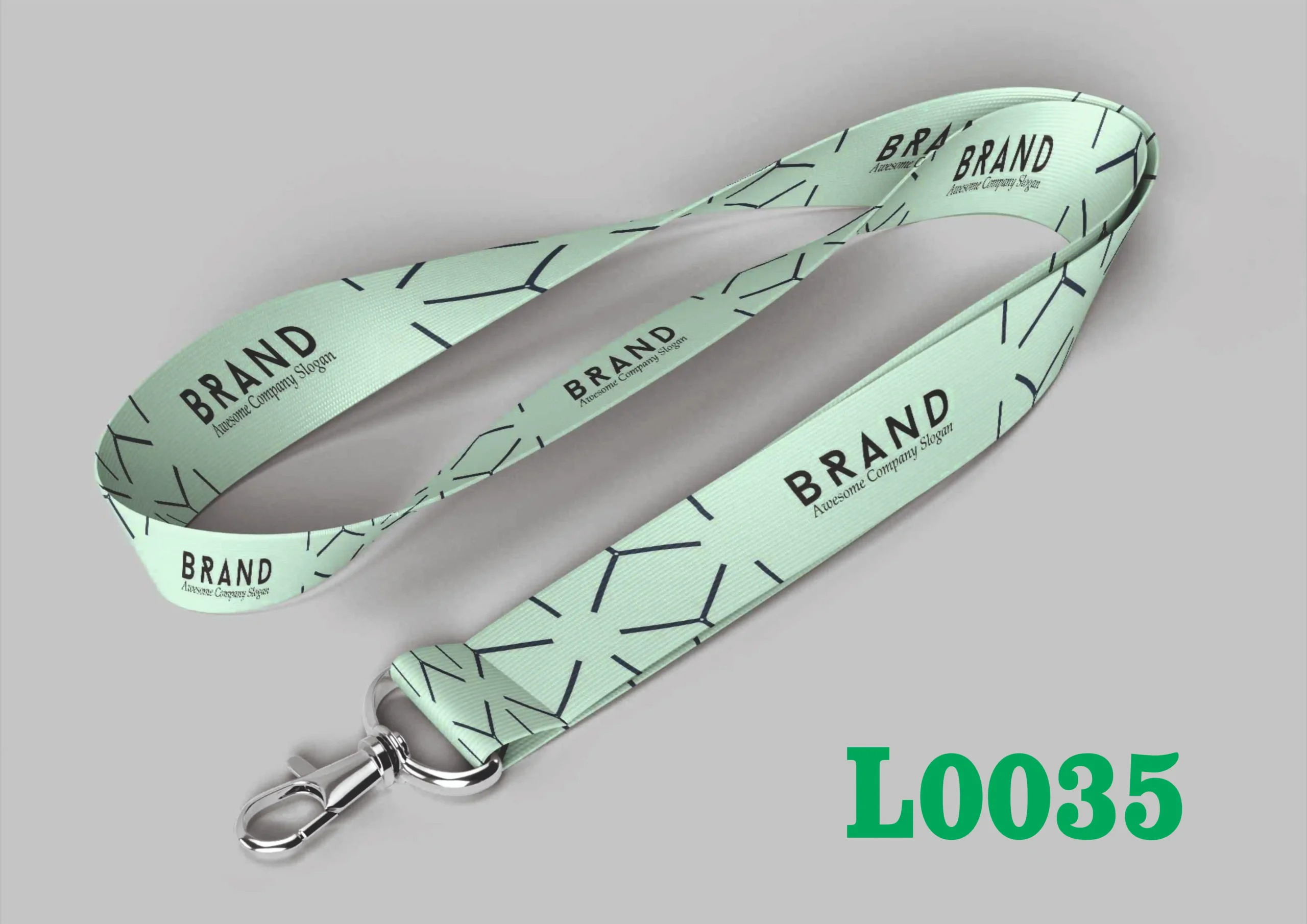 L0035 Printed Fabric Lanyard L0035β 16mm & 20mm (Multiple Hook Options) - Image 1