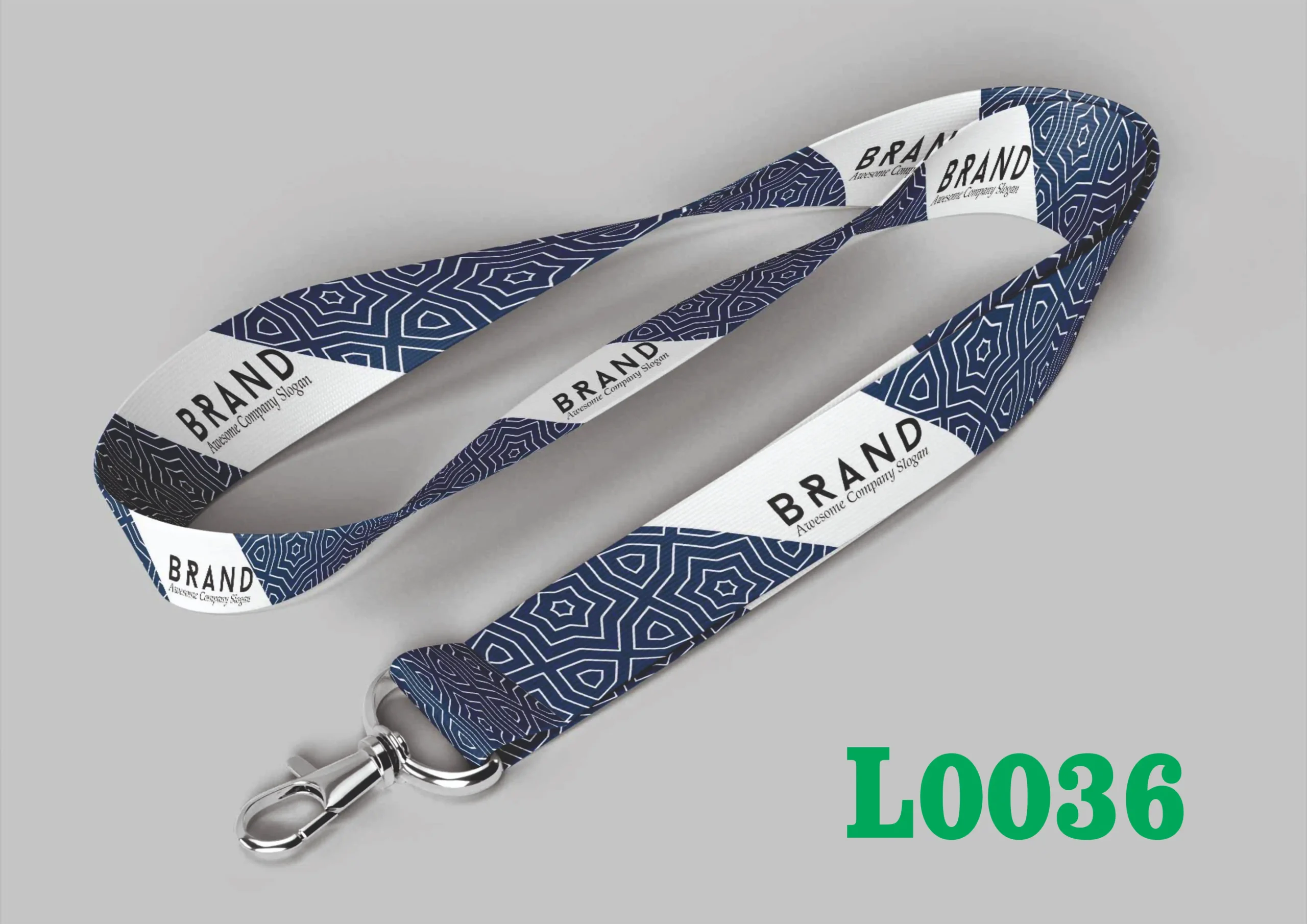 L0036 Printed Fabric Lanyard L0036β 16mm & 20mm (Multiple Hook Options) - Image 1