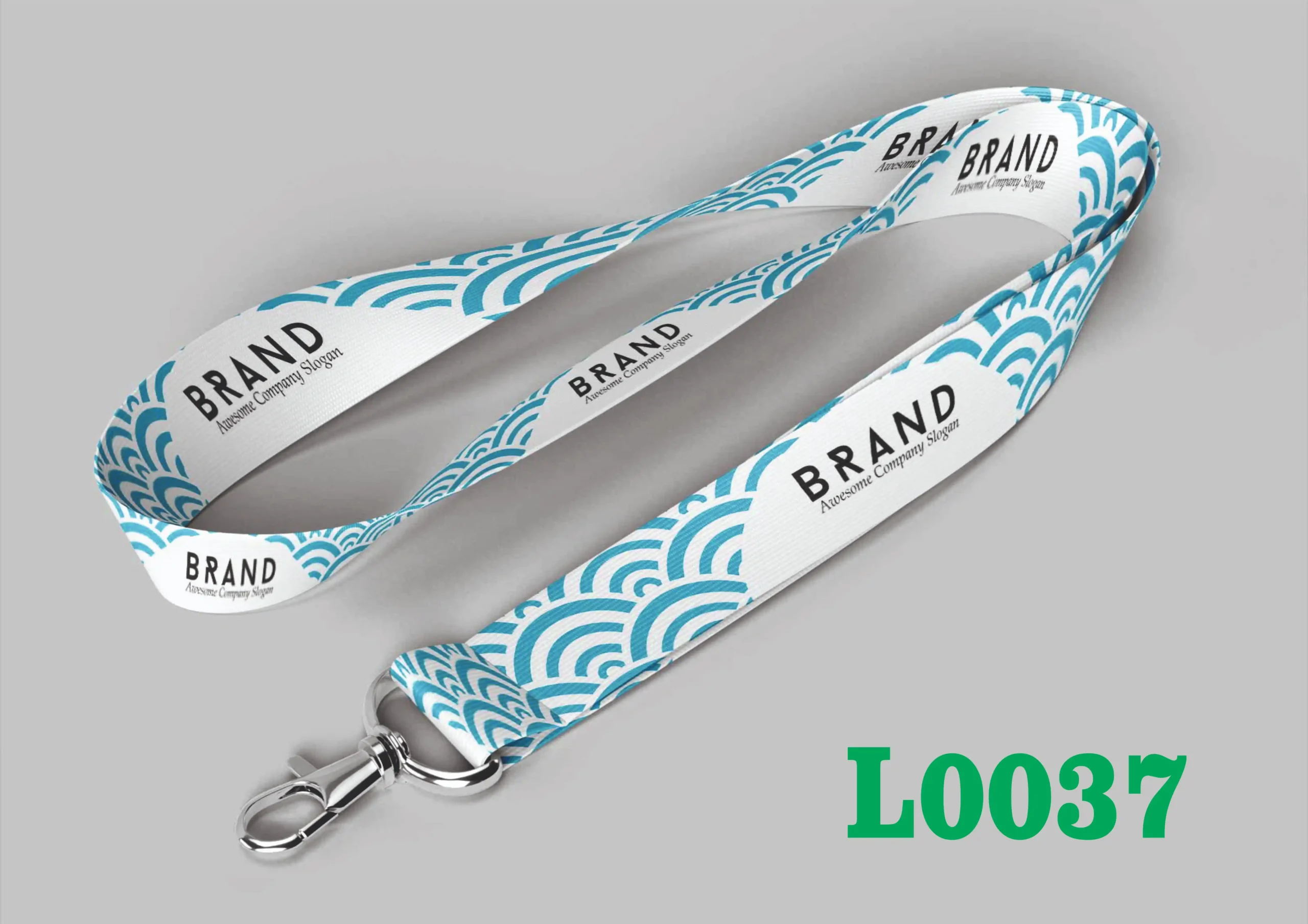 L0037 Printed Fabric Lanyard L0037β 16mm & 20mm (Multiple Hook Options) - Image 1