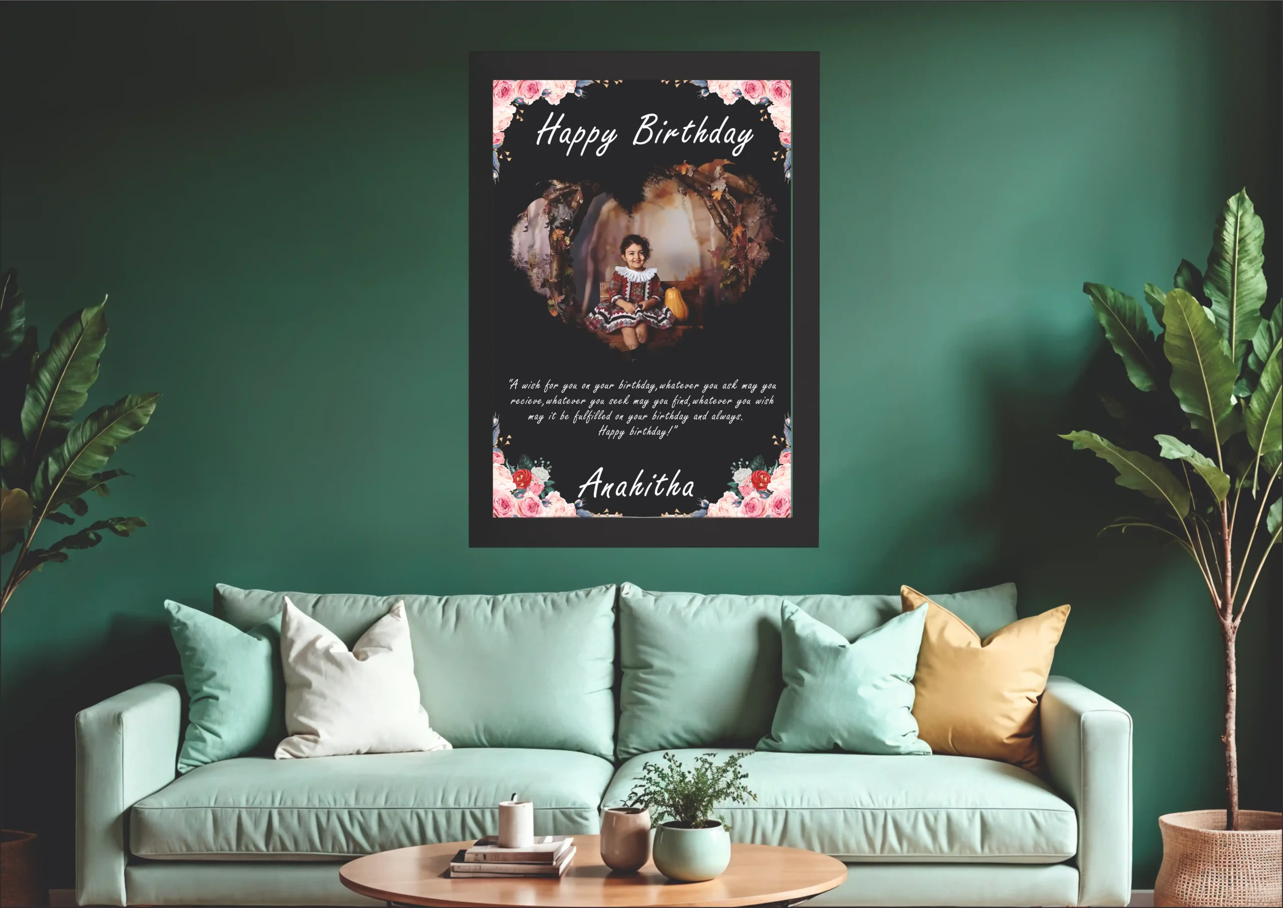 happy birthday 1b bk Happy Birthday 4 Photo Frame - Image 1