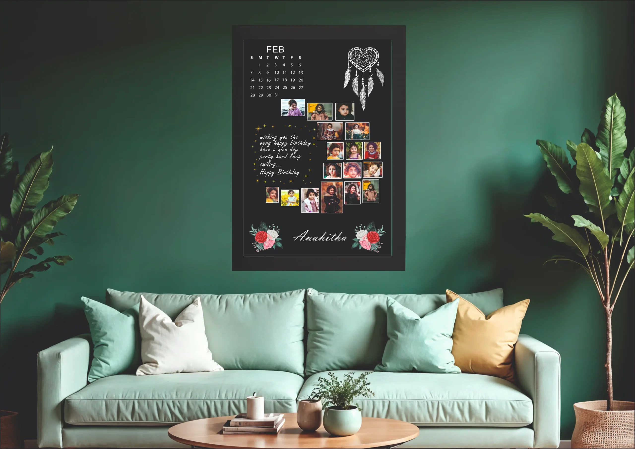 happy birthday anahitha 17 bk Happy Birthday 31 Photo Frame - Image 1